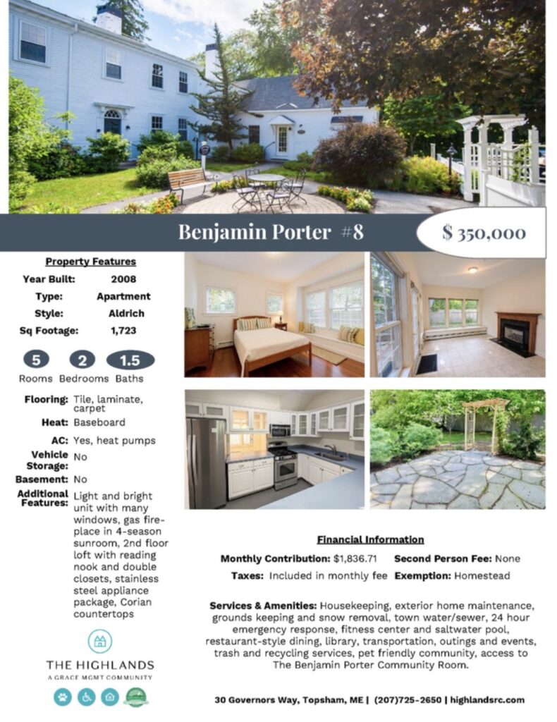 Cooperative Apartment Homes, Benjamin Porter House Apt. 8, 2 Bed, 1.5 Bath listing image.