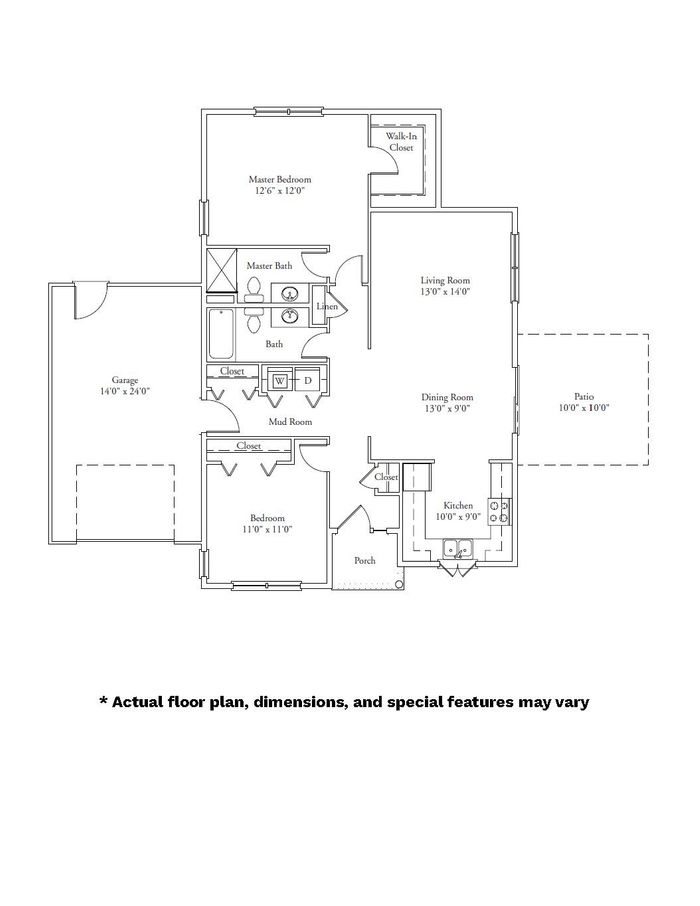 Estate Homes 72 Governors Way, Plan Balsam, 2 Bed, 2 Bath floor plan image.