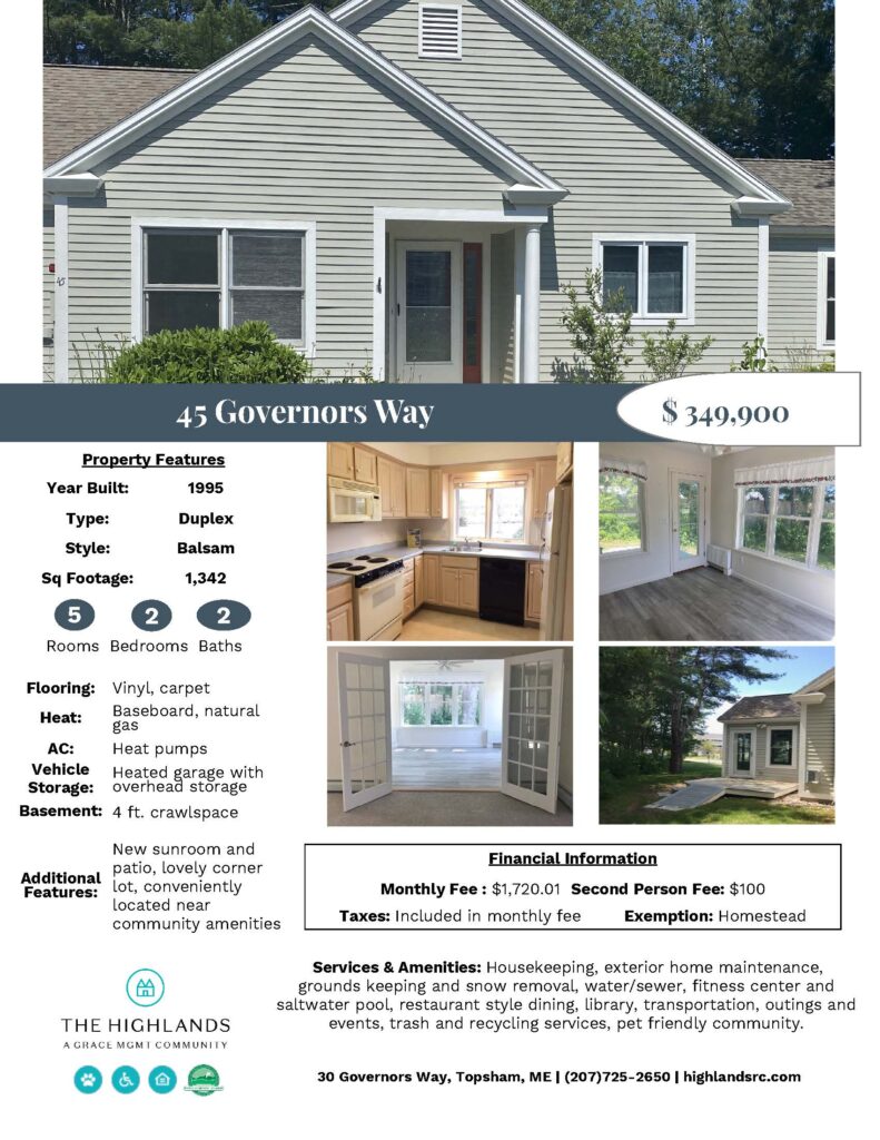 Estate Homes 45 Governors Way Balsam, 2 Bed, 2 Bath listing image.
